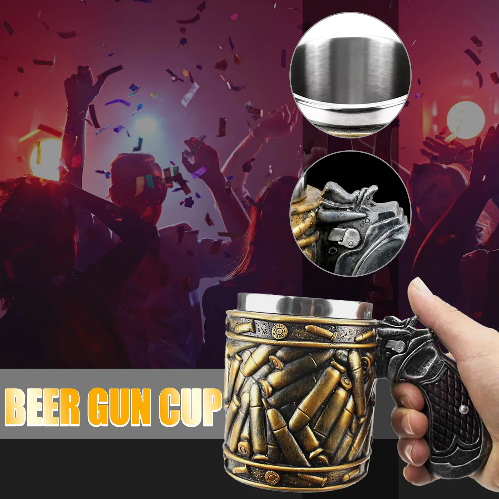 

barrel Stainless Steel Resin 3D Beer Mug Goblet Game Tankard Coffee Cup Wine Glass Mugs