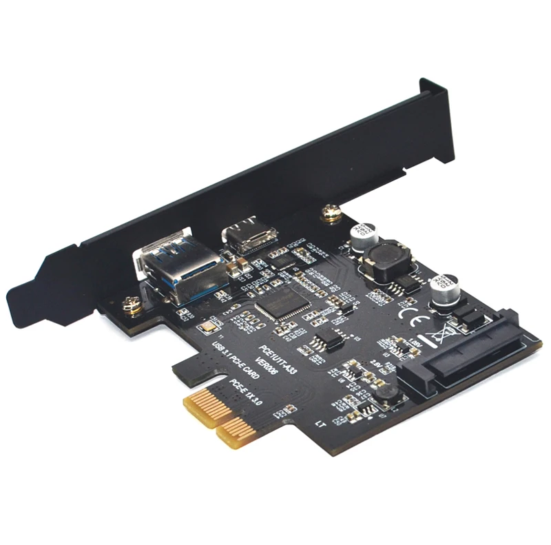SuperSpeed USB 3 1 Type C + 0 PCI-Express Расширительная карта Riser 15pin SATA разъем питания PCIE X1 адаптер