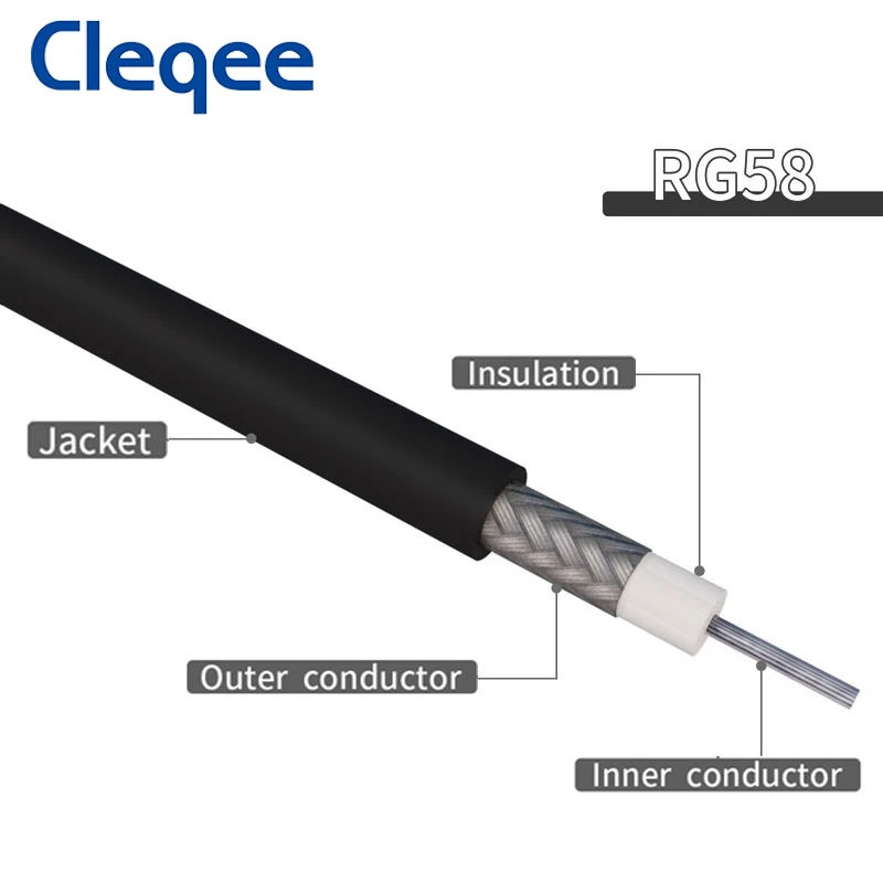 Коаксиальный кабель Cleqee T10003 RG58 UHF PL259 штекер к SO239 RF коаксиальный джемпер отрезок