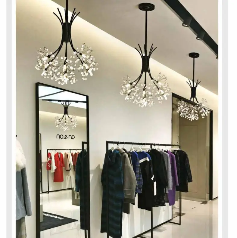 Miglior Nuovo LED Lampadari Di Cristallo Di Illuminazione Per Living Room Luce Oro Dente Di Leone Nero Lampada A Sospensione Per Restanurant Bar Decor Luci