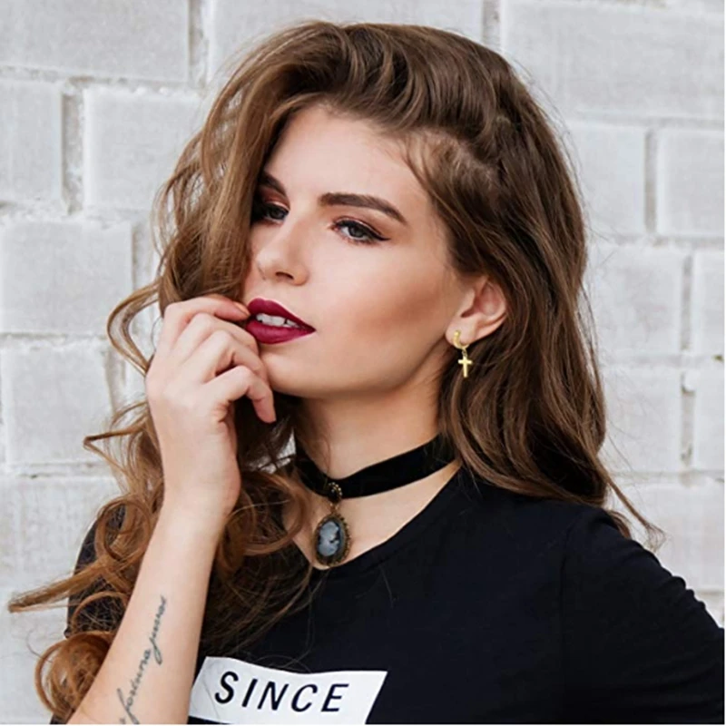 Унисекс крест серьги пирсинг ювелирные изделия подарок висячие кольца для