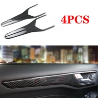 4 pcs car inner door inside panel strip frame cover edge sticker trim carbon fiber pattern accessories for ford focus 2018 2020