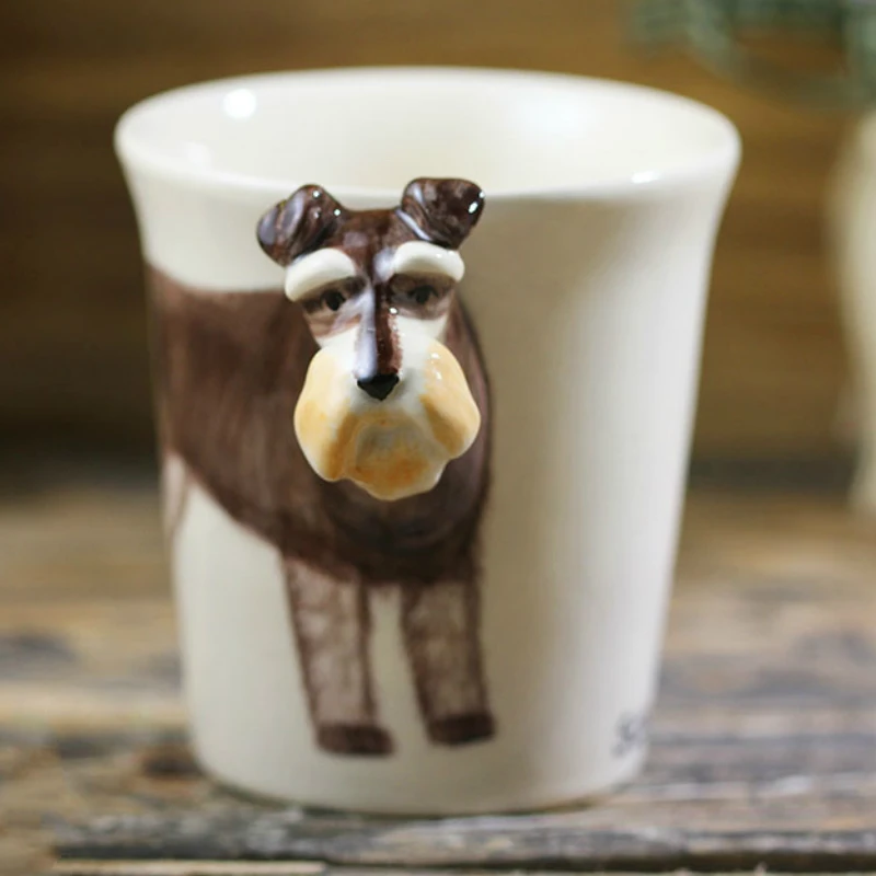 300 мл шнауцер собака кофейная чашка tazas de ceramica creativas забавные кружки с животными 3D мультфильм Подарочная кружка Милая кружка собака