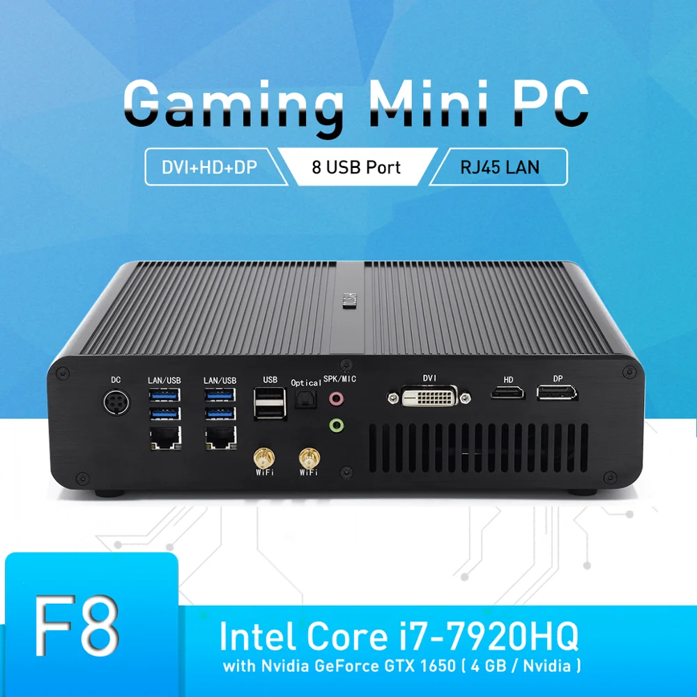 Игровой мини ПК Hystou Intel Core i7 7820HQ HK N. Envy GeForce GTX1650 4 ГБ 2 * DDR4 игровой настольный