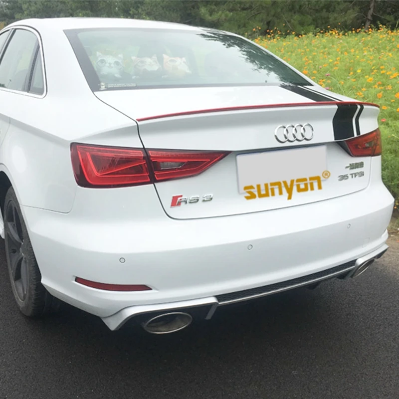 A3 задний бампер для губ Диффузор с выхлопной трубы глушителя для Audi A3 стандартный бампер- RS3 стиль