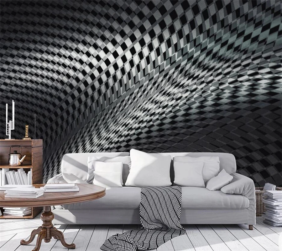 Wellyu индивидуальные большие фрески модные домашние 3d стерео черное пространство