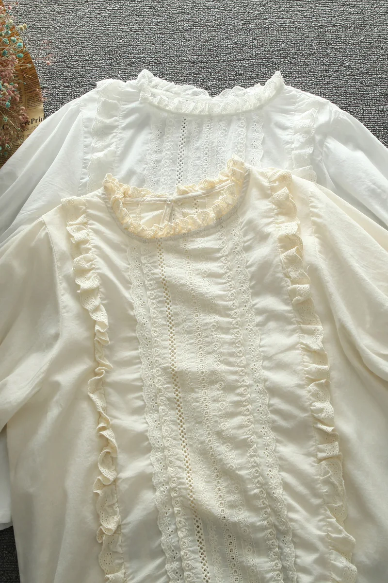 

New Summer fresh short sleeve shirt loose sweet lovely cotton shirt female Mori retro summer 2021 Top Female