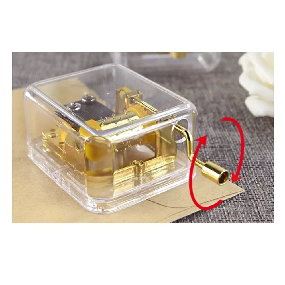 Мини ручная музыкальная шкатулка ручной работы акриловая рукоятка подарок для