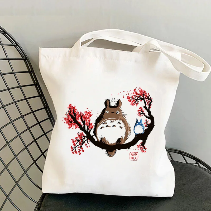 

Totoro shopping bag shopper reusable recycle bag handbag grocery shopping bag tote jute bolsa compra shoping custom