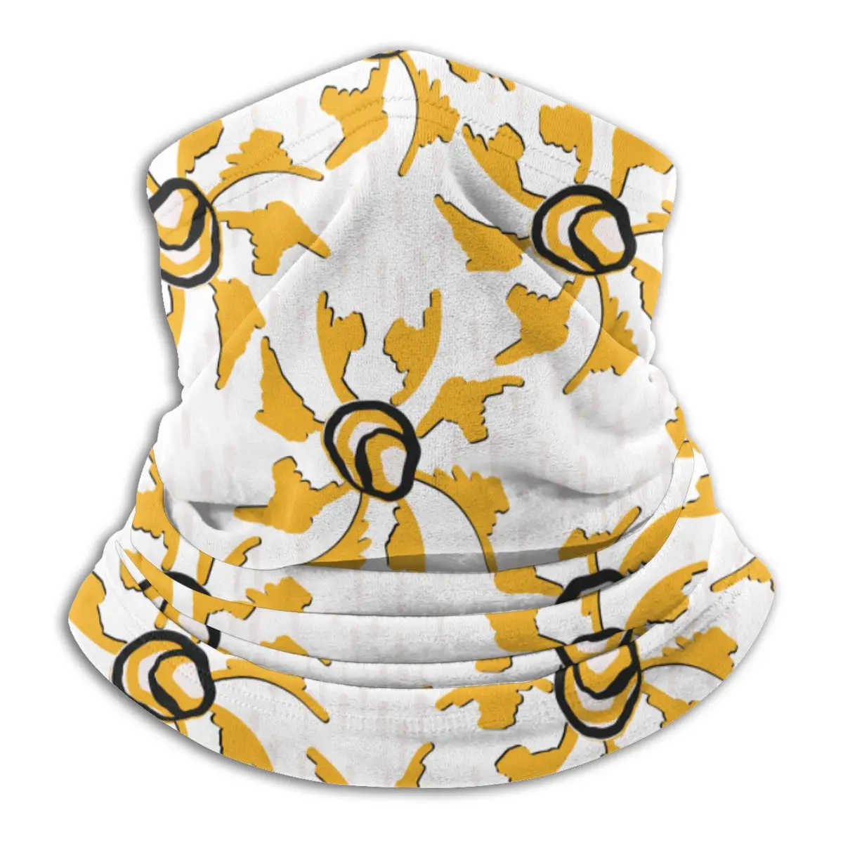 Маска для лица с желтым цветочным принтом и черепом езды на велосипеде лыжах