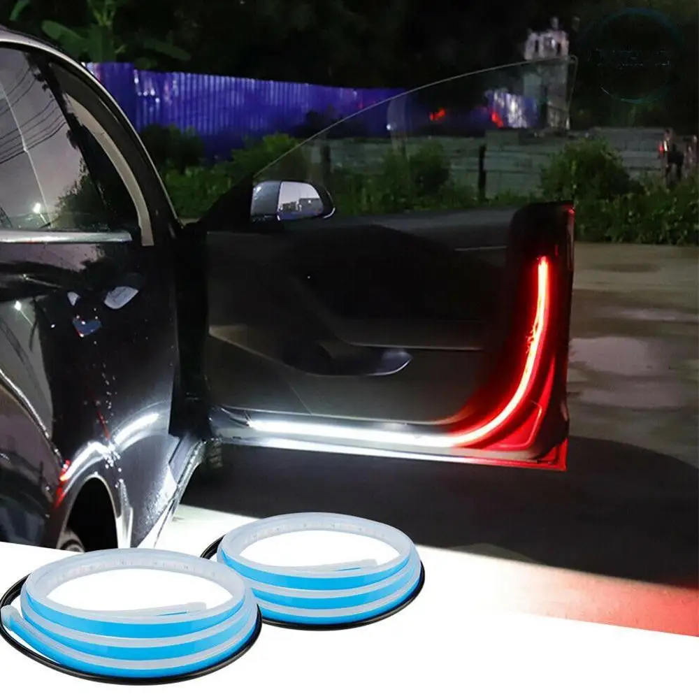 

2pcs Car Door Open Warning Lamp Flashing LED Lights Strip Anti-Collision Safety Ambient Light Front Rear Warning Light