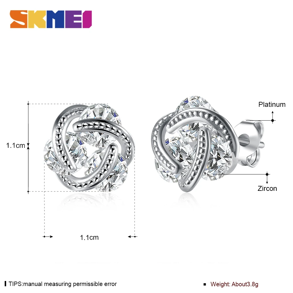 

SKMEI Ball String with Zircon Earrings For Women 2021 Popular Jewellery Hydrocotyle Stud Earrings KZCE093