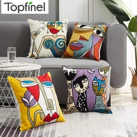 topfinel embroidery pillowcase cushions covers decorative throw abstract pillows covers for sofa car pillowcase 45x45cm