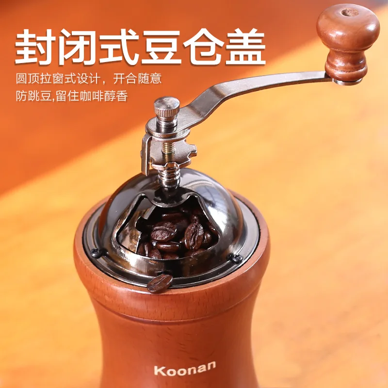 Online Macinacaffè Manuale Vintage In Legno Burr Mini Manovella Di Alta Qualità Macinacaffè Casa Molinillo Cafe Utensili Da Cucina Dg50ftp