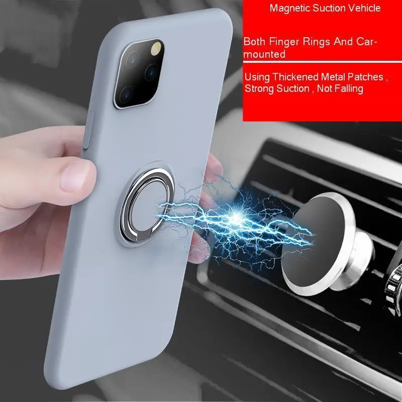 

Liquid Silicone Phone Case For Чехол Айфон 11 Phone Case For IPhone 11 PRO Max 6.5" Magnet Car Holder Phone Coque Cover Case