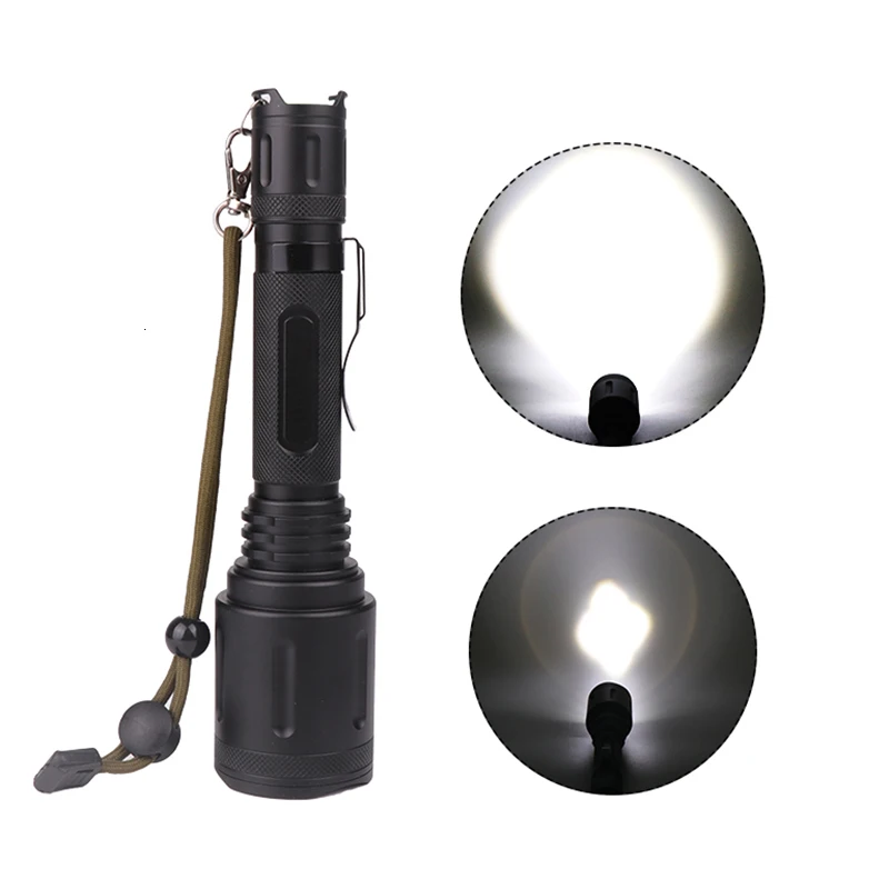 powerful LED flashlight torch 20000LM XHP50 Zoom Tactical defense flashlight Lantern Use 18650 Battery For Camping hunting light