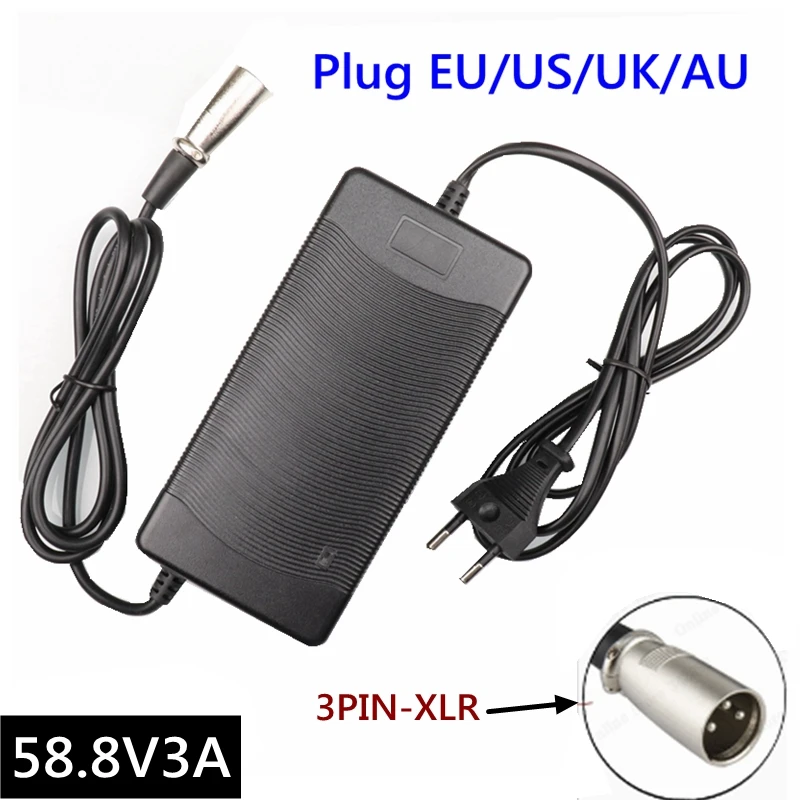 Зарядное устройство для электрических велосипедных литиевых аккумуляторов 48В 58