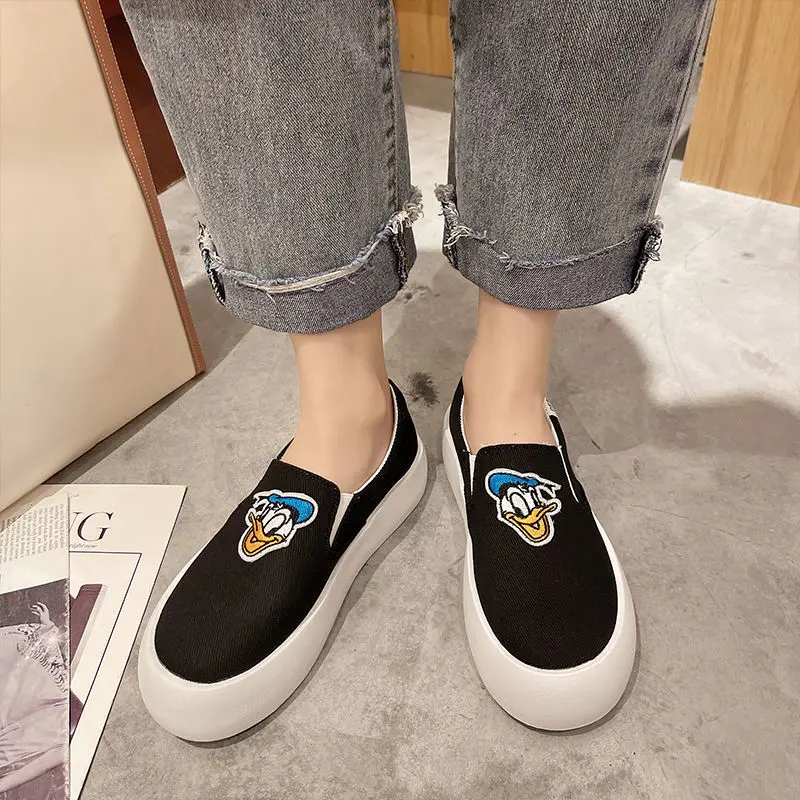 

Cartoon Anime Ladies Single Shoes 2021 Summer New Style Female Pedal Casual White Shoes Donald Duck Shoes Zapatillas De Mujer