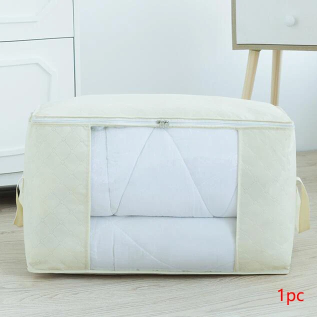 Light beige 1/3 шт портативный контейнер для хранения одежды одеяло одежда под хранение для спальни складной хранения организации стеганый мешок хранение одежды стеганая сумка для гардероба для шкафа купе шкаф для одежды - Цвет: Light beige