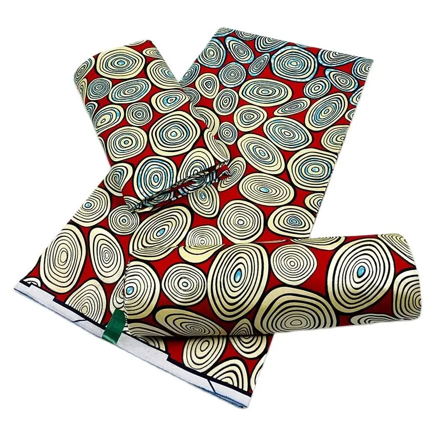 

New Nigerian African Wax Fabrics Cotton Print Wrap Batik Ankara High Quality Original Pagne Veritable Golden Material Stuff