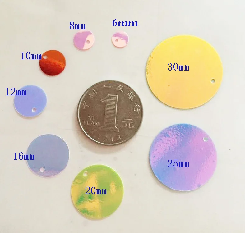 30 мм цветная большая блестка из ПВХ Плоская Круглая свободная пайетки шитье