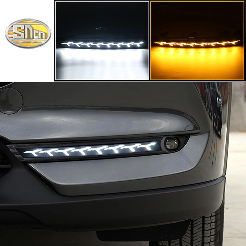 Светодиодный Габаритные огни для Mazda CX-5 CX5 CX8 CX-8 drl Противотуманные фары 12V ABS DRL лампы дальнего света с указателями поворота