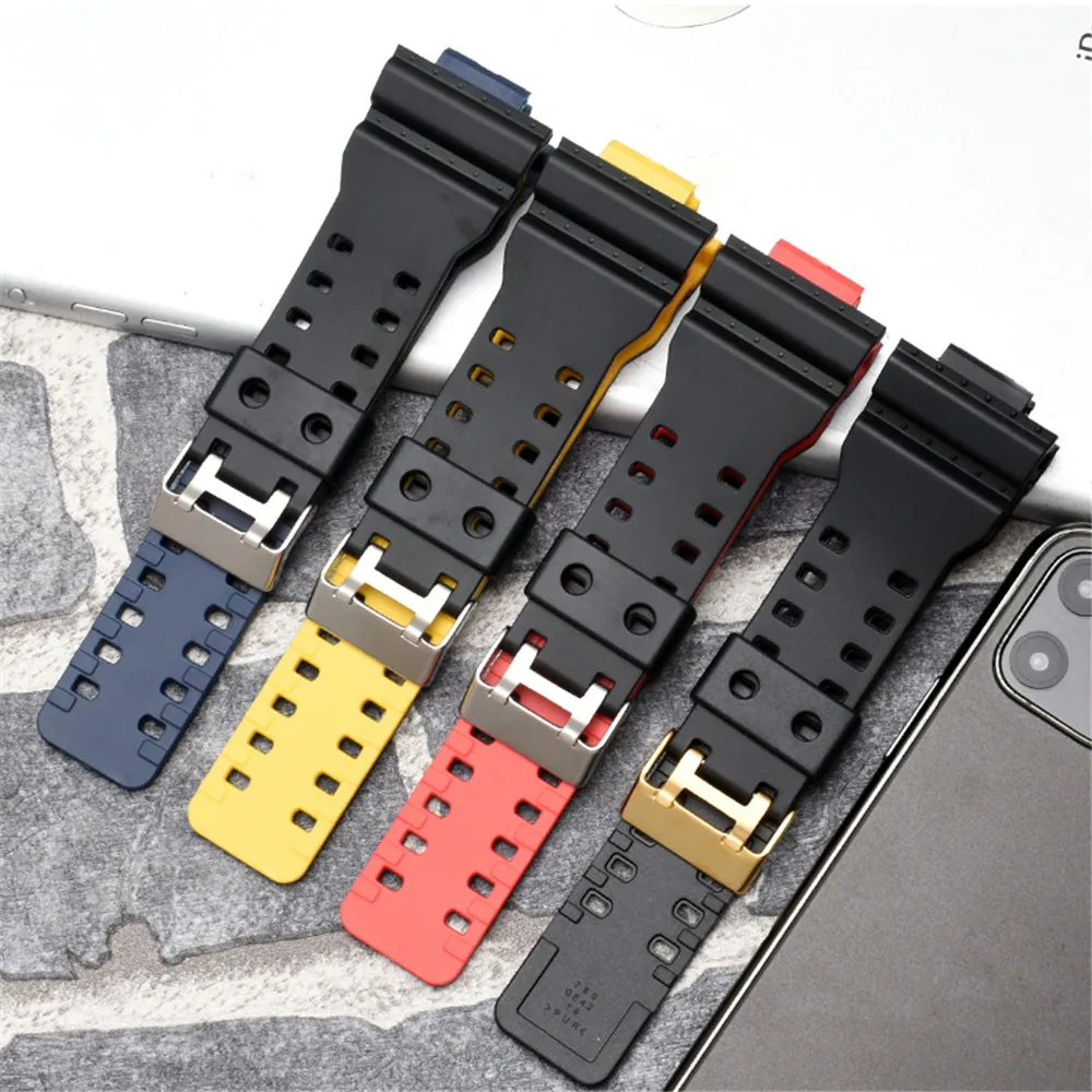 Strap for Casio G-Shock GA-100/110/120/150/200/300/400/700 GD-100/110/120 G-8900/GW-8900 GLS-100 Silicone Watch Band Accessories