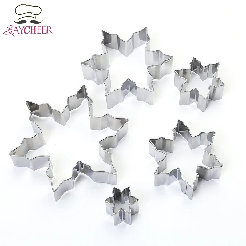 5 шт. Рождественские снежинки ледяные кристаллы для печенья формы из нержавеющей