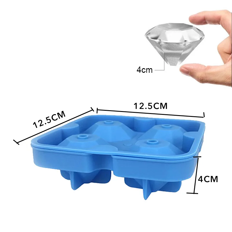 

1PC 3D Skull Silicone Ice Cube Maker Form For Ice Candy Cake Pudding Chocolate Molds 4 Cell Ice Mold Square Shape Trays Molds