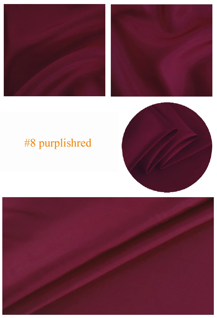 8 purplish red Чистый шелк тутового шелкопряда подкладка ткань habutai Tissu - Цвет: 8 purplish red