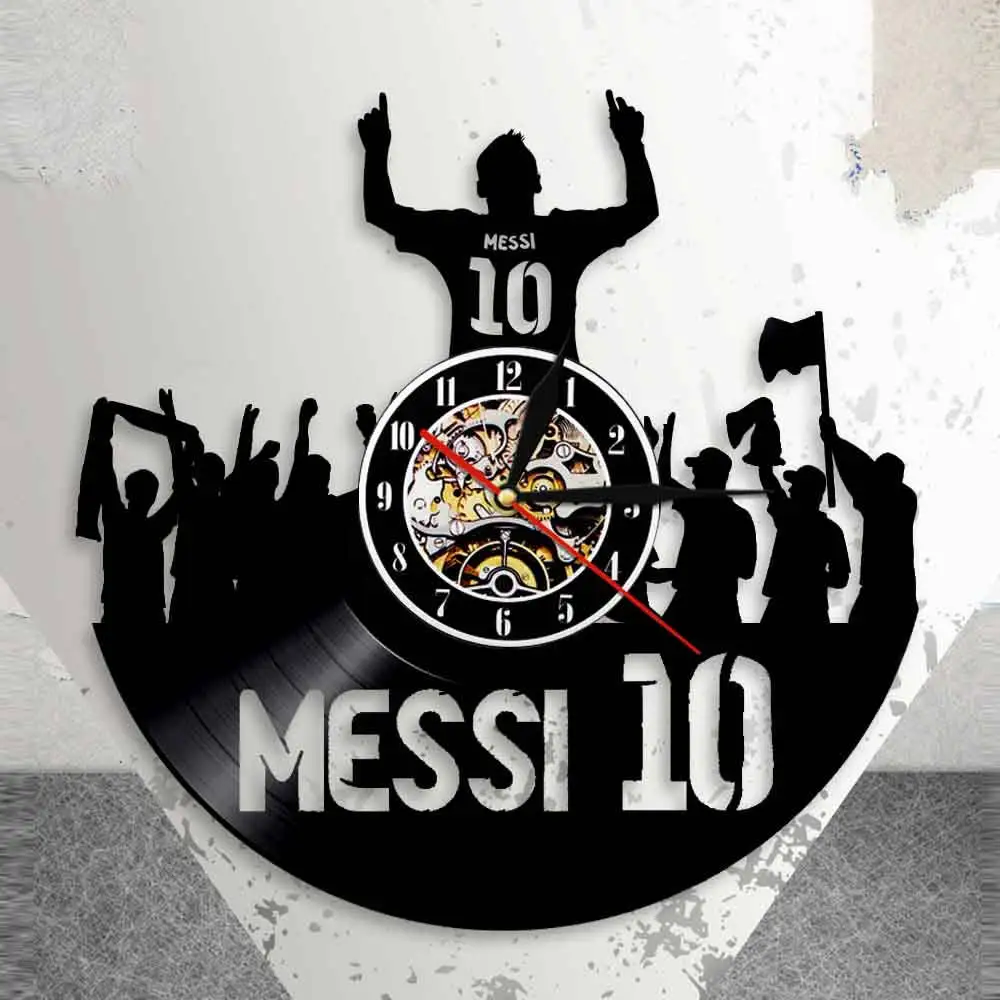 Виниловые настенные часы The King 10 Lionel Messi, Аргентина, футболист, часы, непробиваемые силы, футбол, легенда, подарок для фанатов Messi