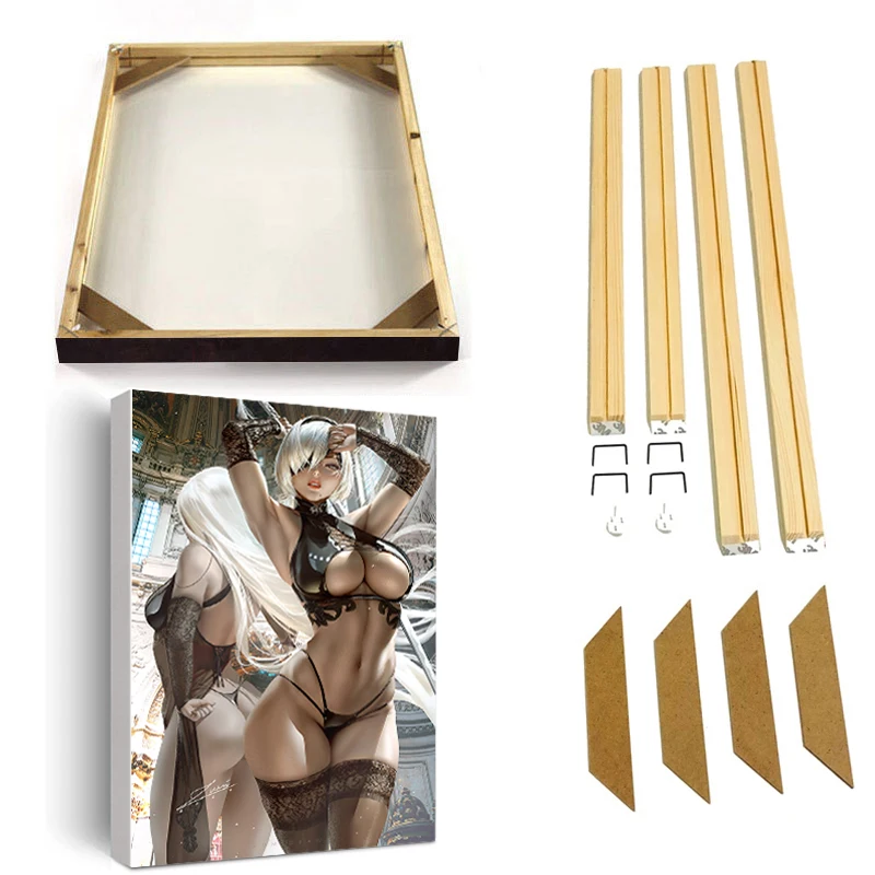 Печать на холсте видеоигры привязанная сексуальная девушка художественный