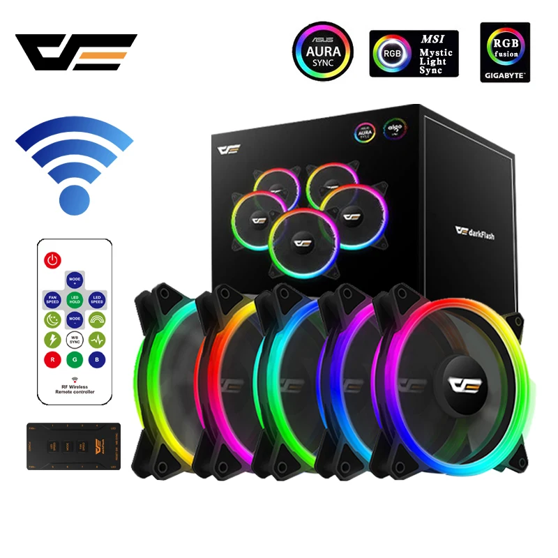 Aigo DR12 PRO PC чехол вентилятор RGB 120 мм Регулировка Argb беззвучный ИК аура