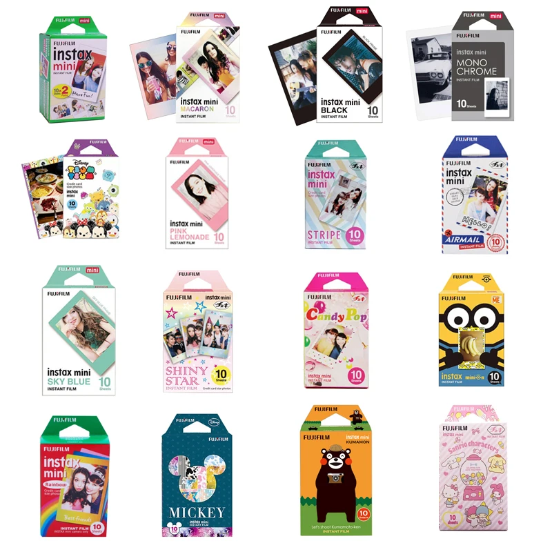 10-200 sheets Fujifilm instax mini 9 film white/Color Edge 3 Inch wide film for Instant Camera mini 8 7s 25 50s 90 Photo paper