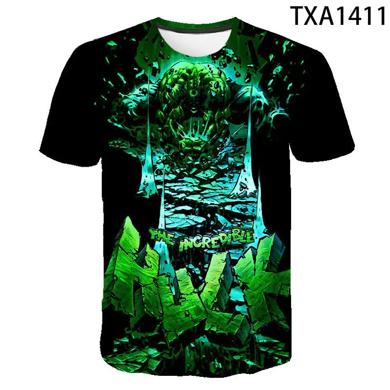 

3d Printed T-shirt Cool Hulk Superhero Summer Short Sleeve Boys Girls Kids Fashion Men Women Children Casual Cotton Tops
