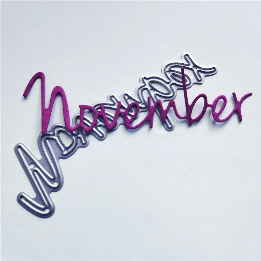 Text November Cutting Die Scrapbooking and Stamping DIY Album Metal Dies Embossing Gift Card Knife Mould | Дом и сад