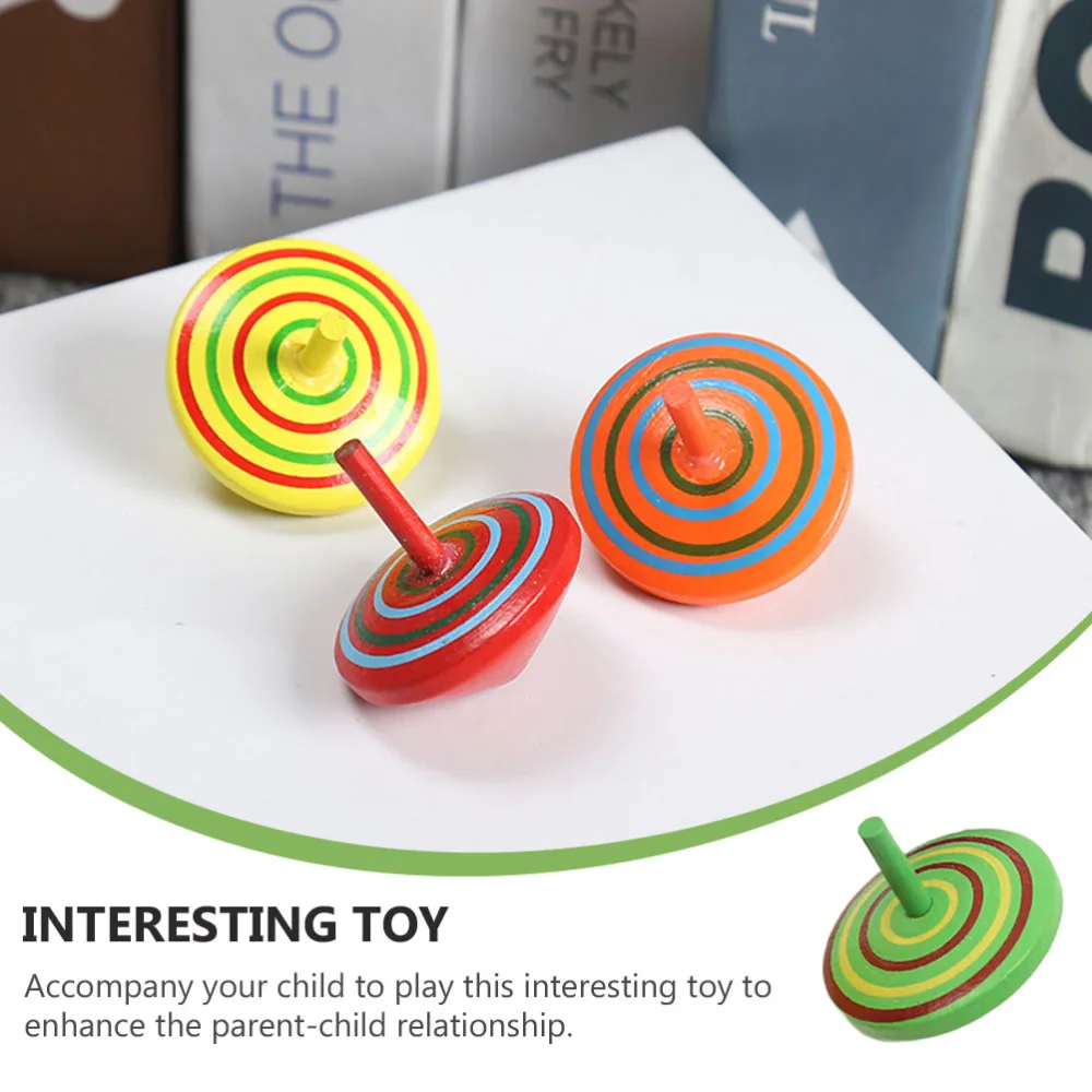 

8pcs Wooden Gyro Toys Decompression Gyro Toys Funny Gyro Toys Educational Toys