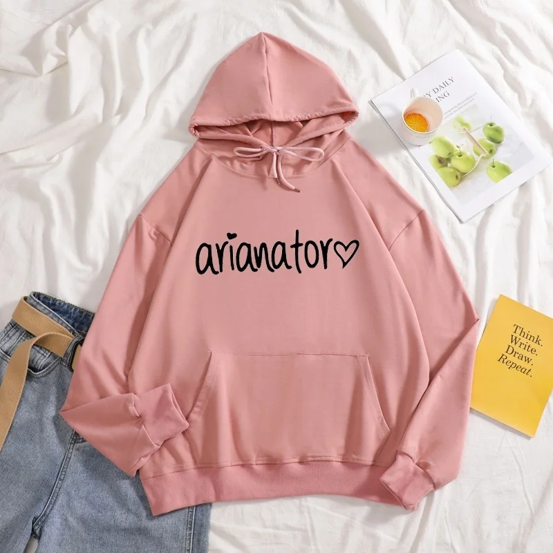

New 2020 Arianator letter print 2020 New Fashion Creative long Sleeve New Trend plus size Casual drawcord hooded hoodies