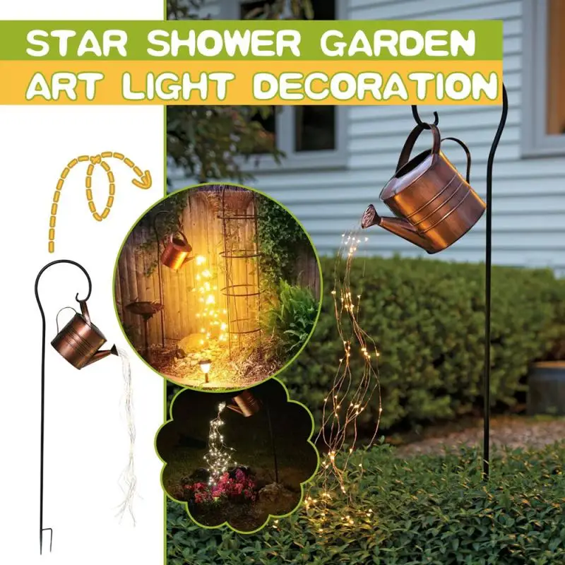 

1Pcs NEW Art Star Type Shower Garden Art Light Decoration Outdoor Gardening Lawn Lamp Garden DIY Decor Watering Can Led Light