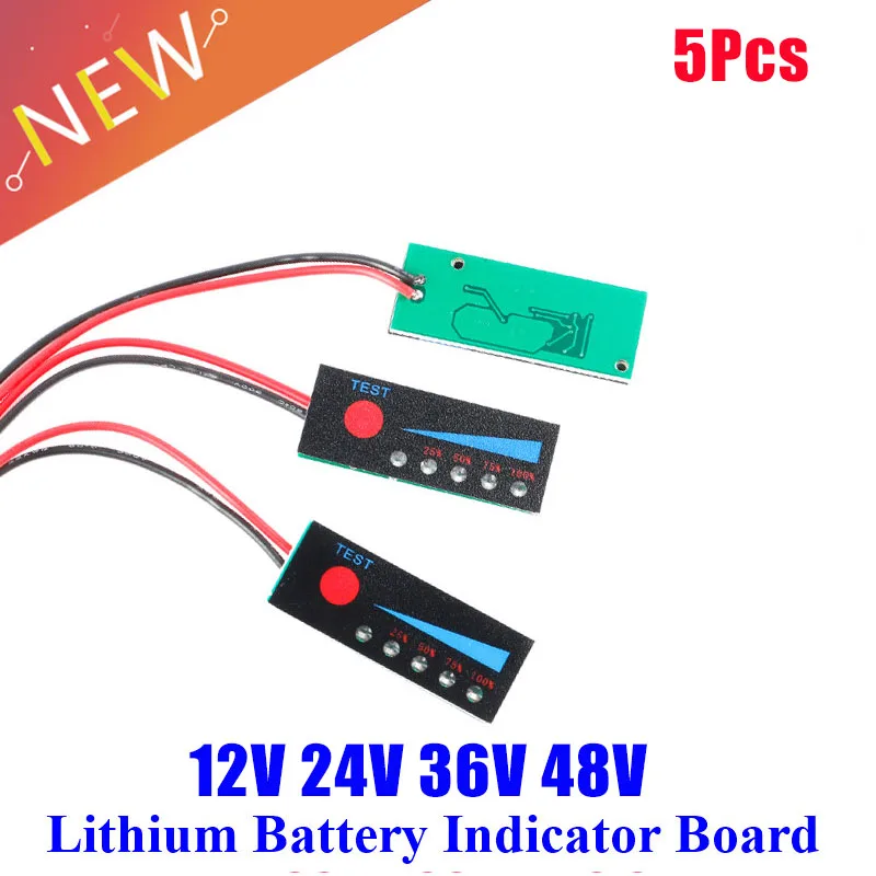 

Индикатор уровня заряда батареи, 5 шт., тестер емкости литиевого аккумулятора 18650 Lipo, измеритель 1/2/3/4/Φ 6S 7S 12 в 24 в 36 В 48 В, модуль, электронный н...