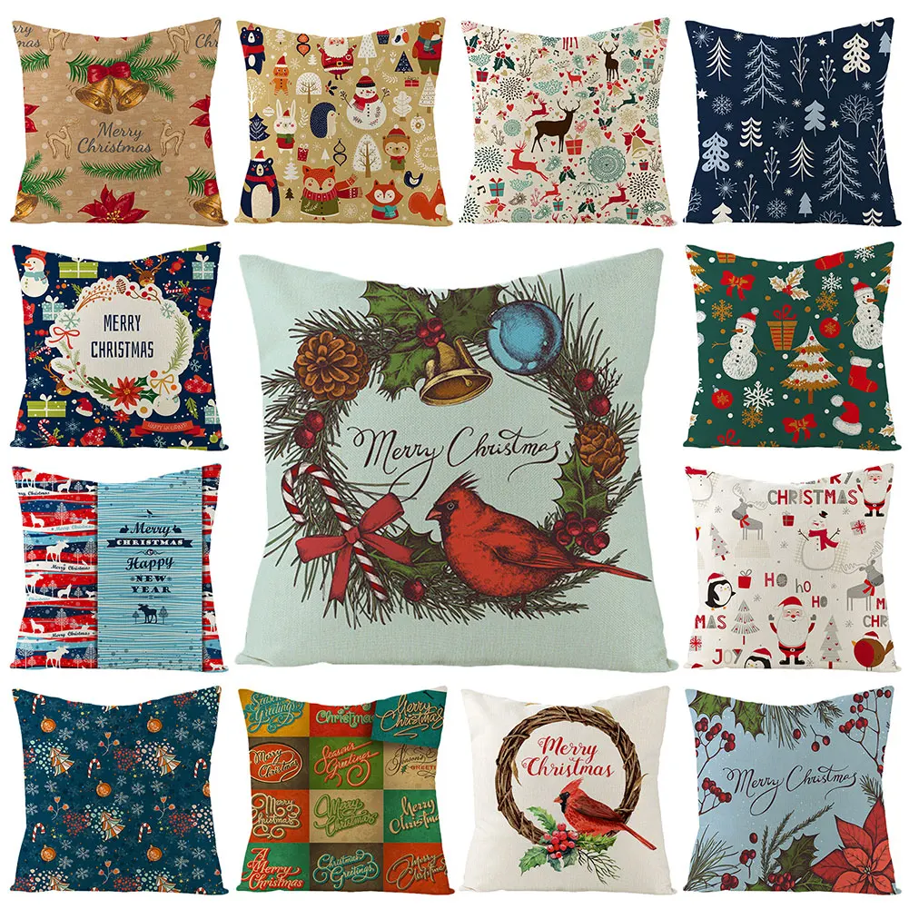 Горячая Распродажа Веселый Рождественский чехол для подушки с буквенным принтом