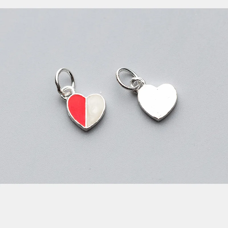 925 стерлингового серебра Макарон цвет сладкий сердце Подвески 8 мм