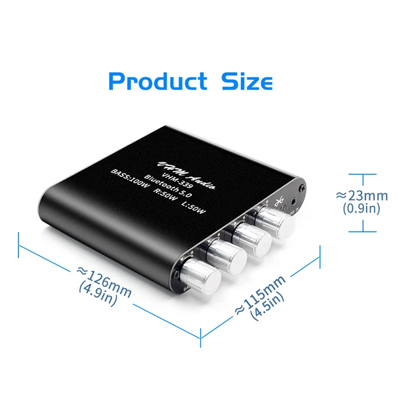 Bluetooth 100 TPA3116D2 HIFI цифровой усилитель мощности 2*50 Вт + стерео аудио бас сабвуфер |