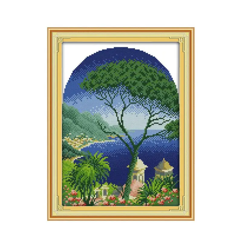 Набор для вышивки крестиком evergreen tree вышивка крестом lanscape garden 14ct 11ct печать на