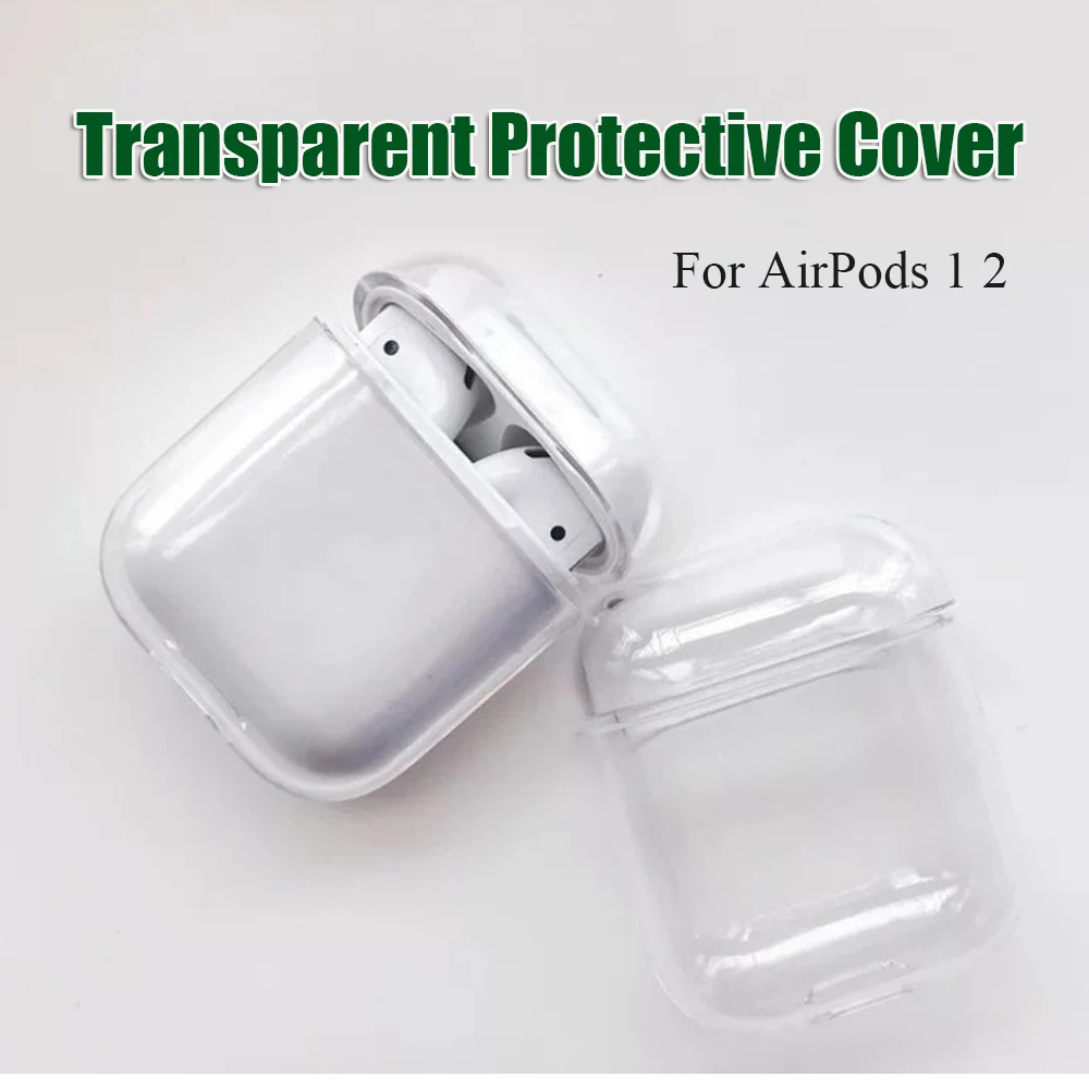 

New Wireless earphone Case Protective Cover Crystal Ultra Thin Transparent PC TPU Case For Apple Airpods 1 2