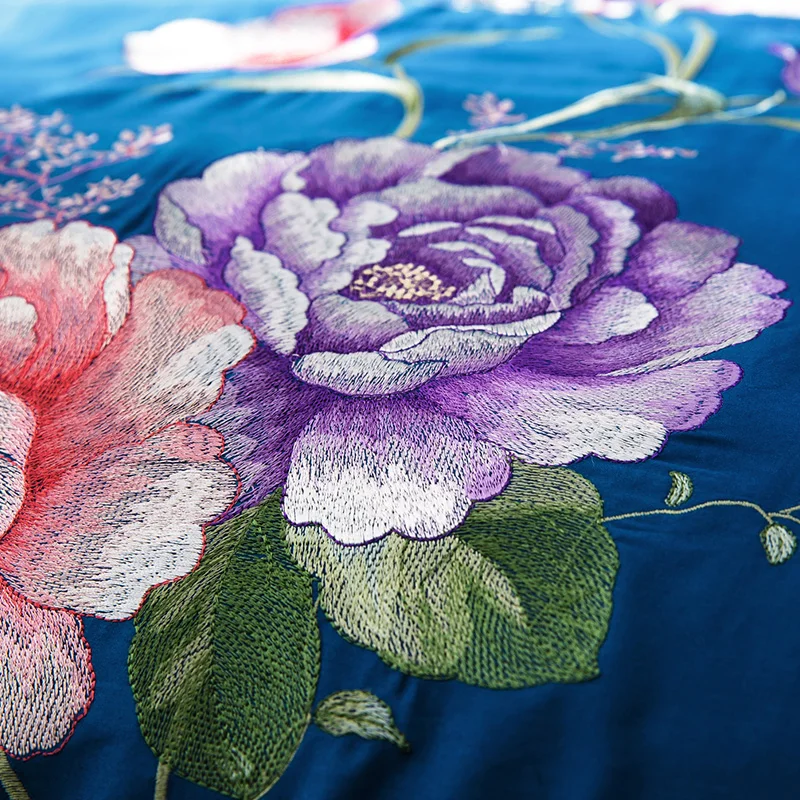 А ля 60ые длинноволокнистого из материала на основе хлопка с цветочной постельное