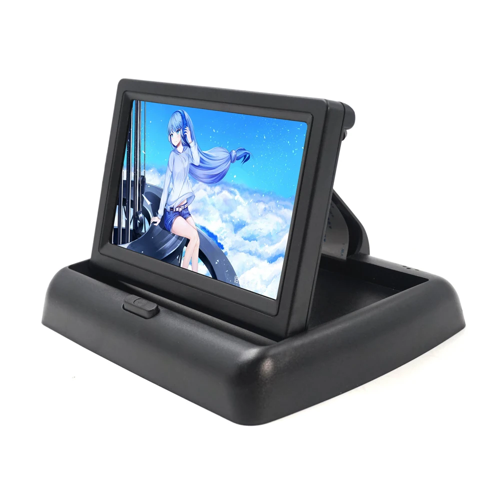 Carsanbo Wireless Rear View Camera Vehicle Foldable Monitor Video System Car Parking Monitor With Reverse Camera Optional