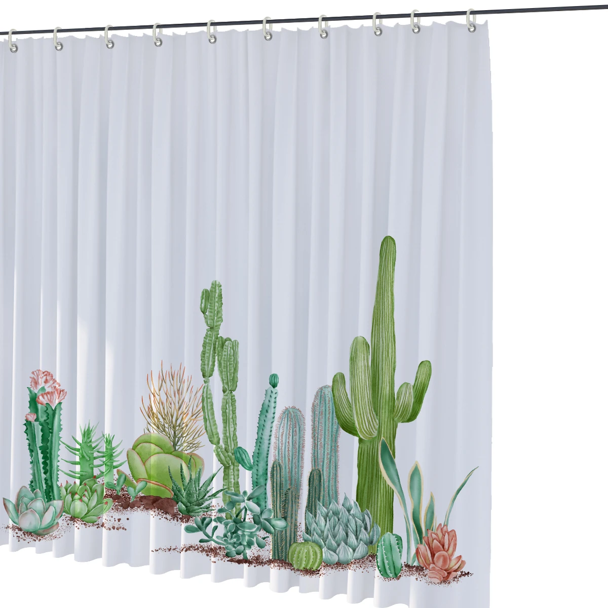 

Ветрозащитная Водонепроницаемая занавеска для душа с зелеными листьями и тропическим КАКТУСОМ