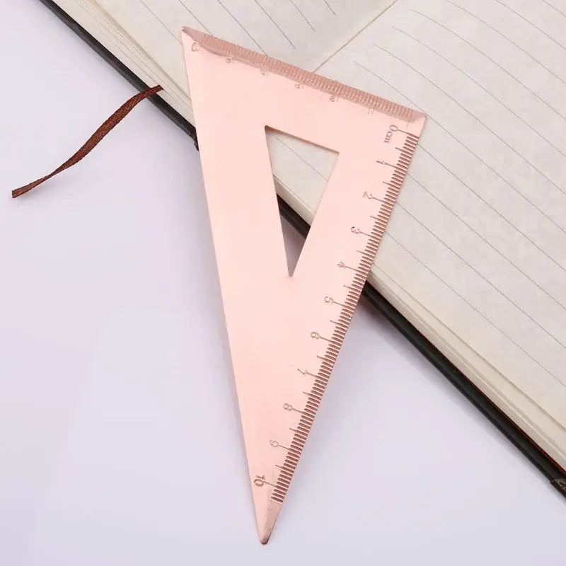

Retro Copper Triangle Ruler Right Angle Design Drawing Measurement Math Geometry Tool Stationery for students