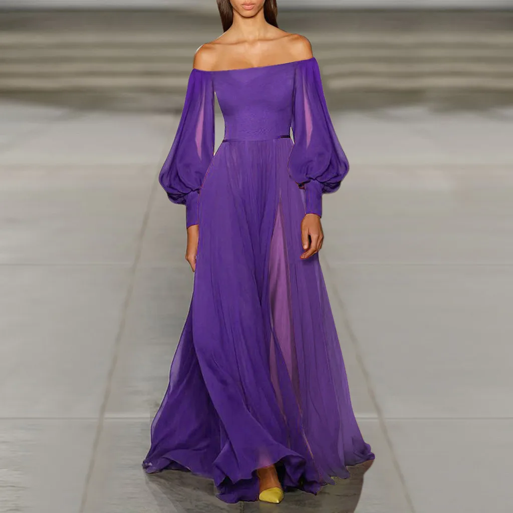 Женское платье-макси в стиле бохо с длинным рукавом-фонариком | Женская одежда